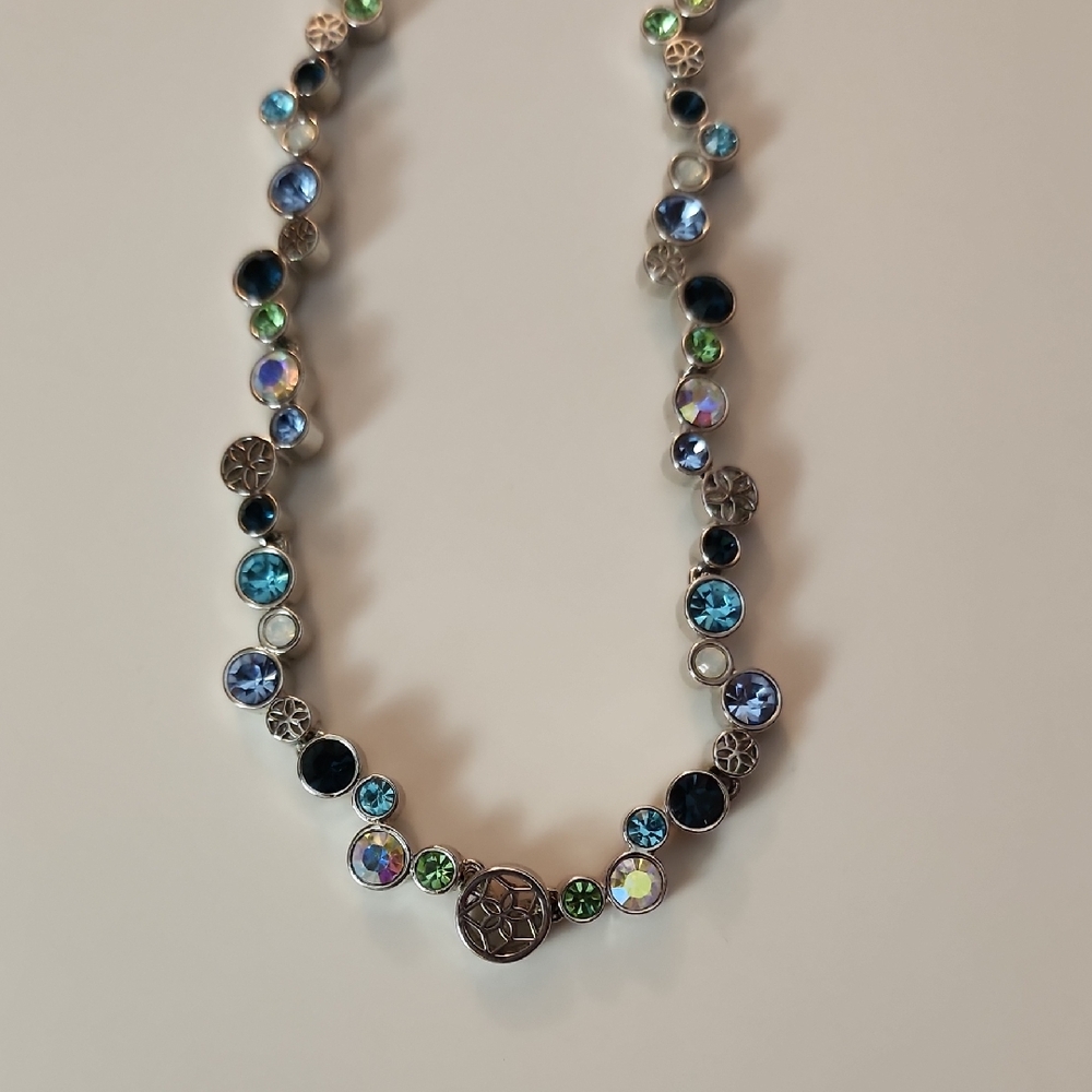 Happy Hour Elegant Multi-Color Cut Crystals Necklace 16-19"